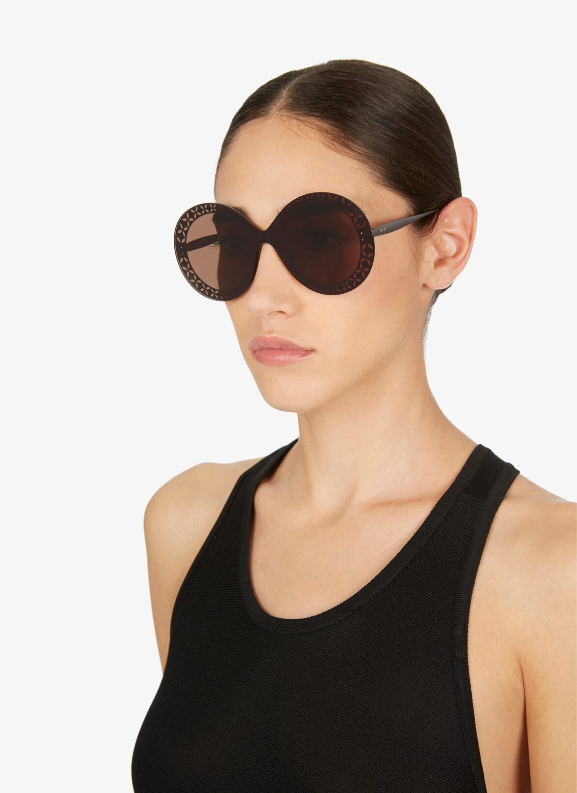GLASSES SILVER/BLACK ALAÏA RUTHENIUM-RUTHENIUM-BROWN  GLASSES SILVER/BLACK